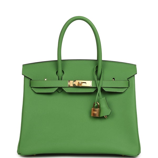 Hermes Birkin 30 Vert Yucca Epsom Gold Hardware