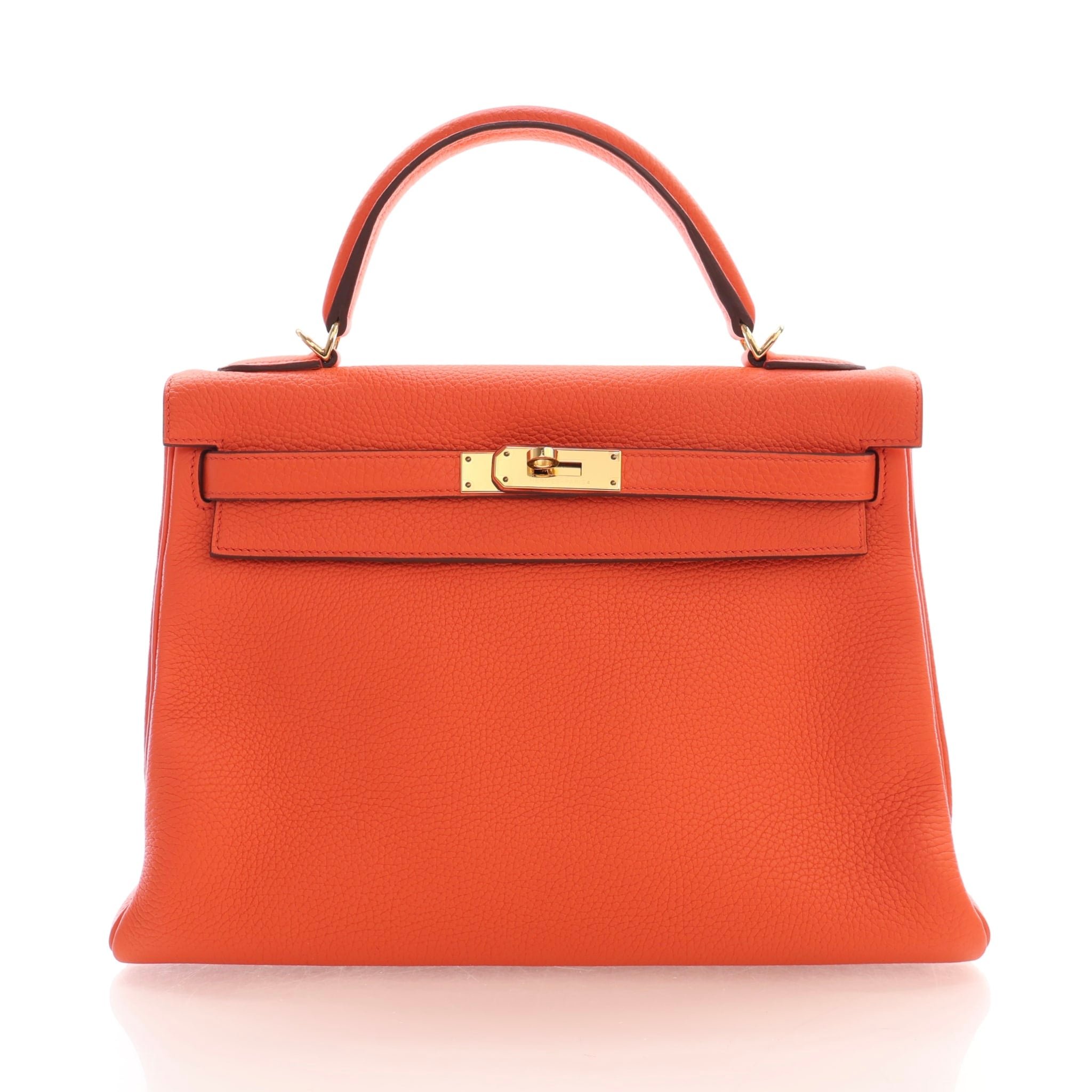 Hermes Orange Poppy Clemence Kelly 32