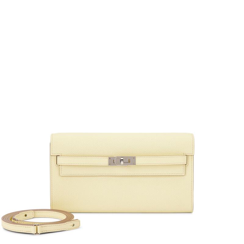 Hermes Jaune Milton Epsom Kelly-To-Go Wallet Palladium Hardware, 2025