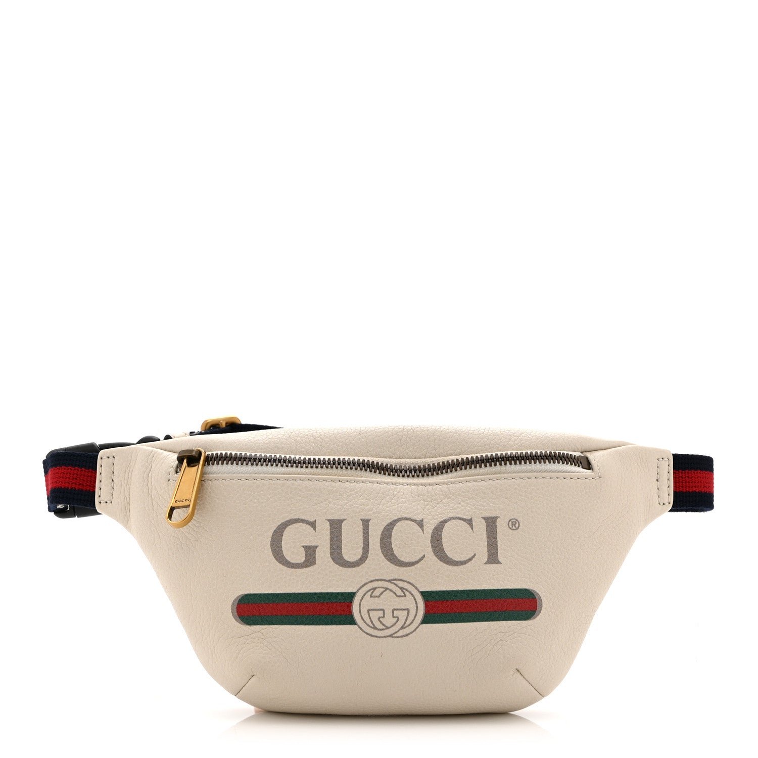 Gucci Grained Calfskin Small Logo Belt Bag White