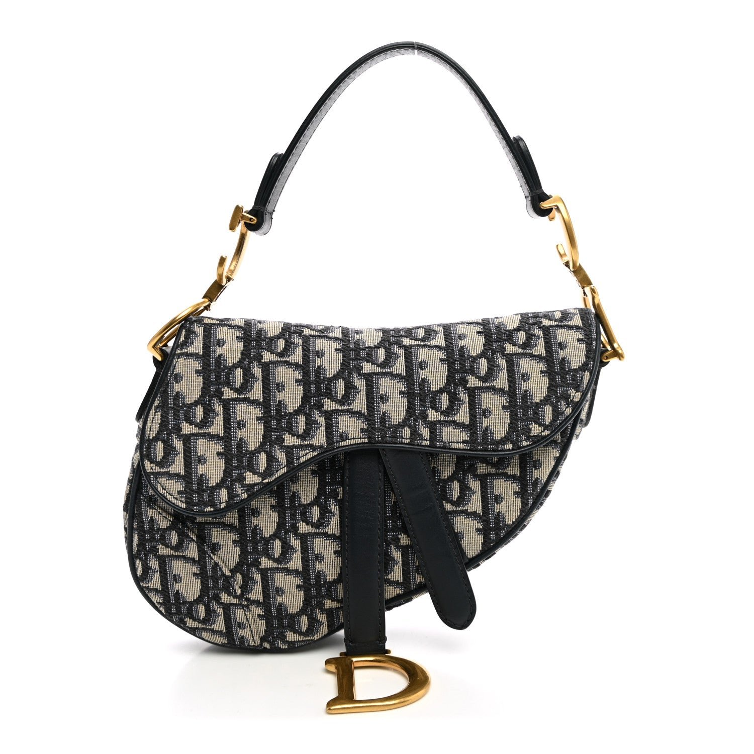 Christian Dior Oblique Mini Saddle Bag Blue