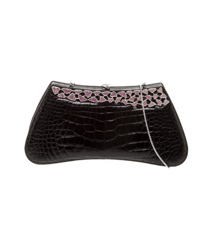 Judith Leiber Leiber Embossed Leather Clutch