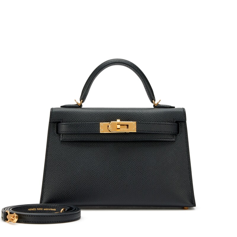 Hermes Black Epsom Mini Kelly 20 II Gold Hardware, 2024