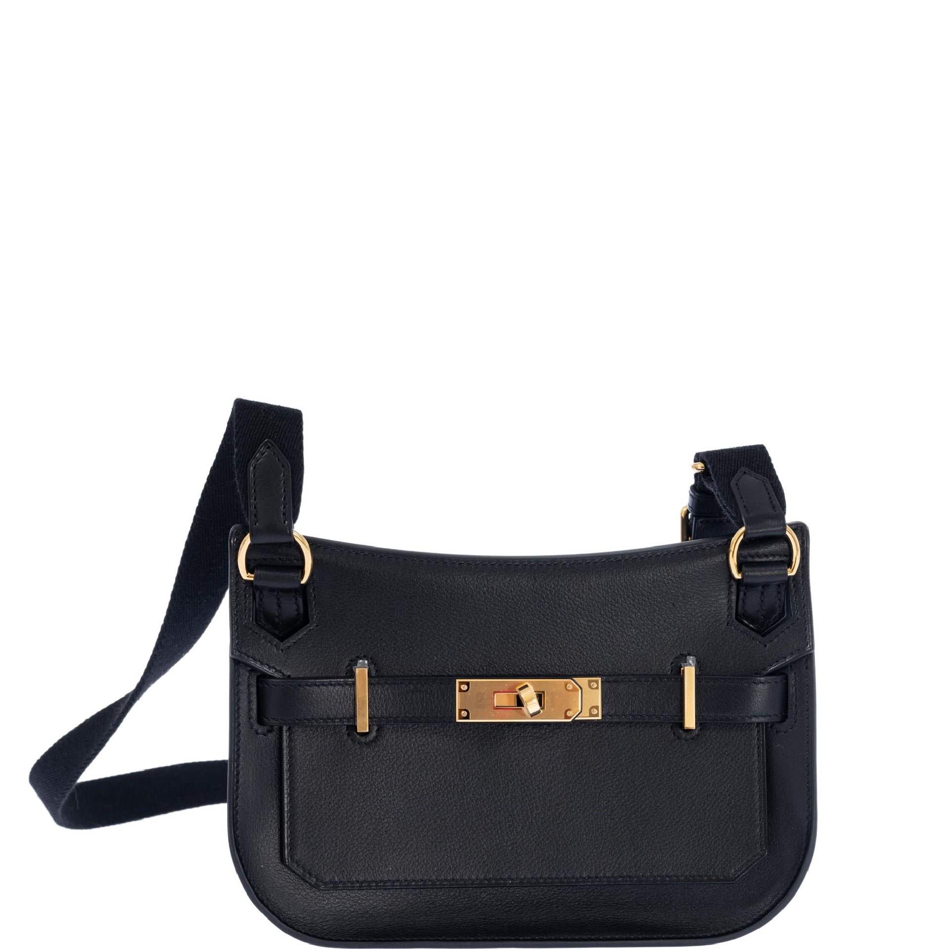 Hermes Hermès Mini Jypsiere Black Evercolor Gold Hardware