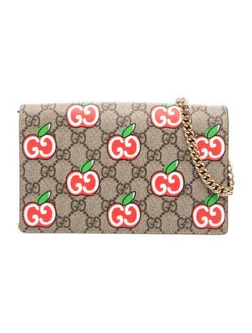 GG Supreme GG Supreme Apple Print Chain Wallet