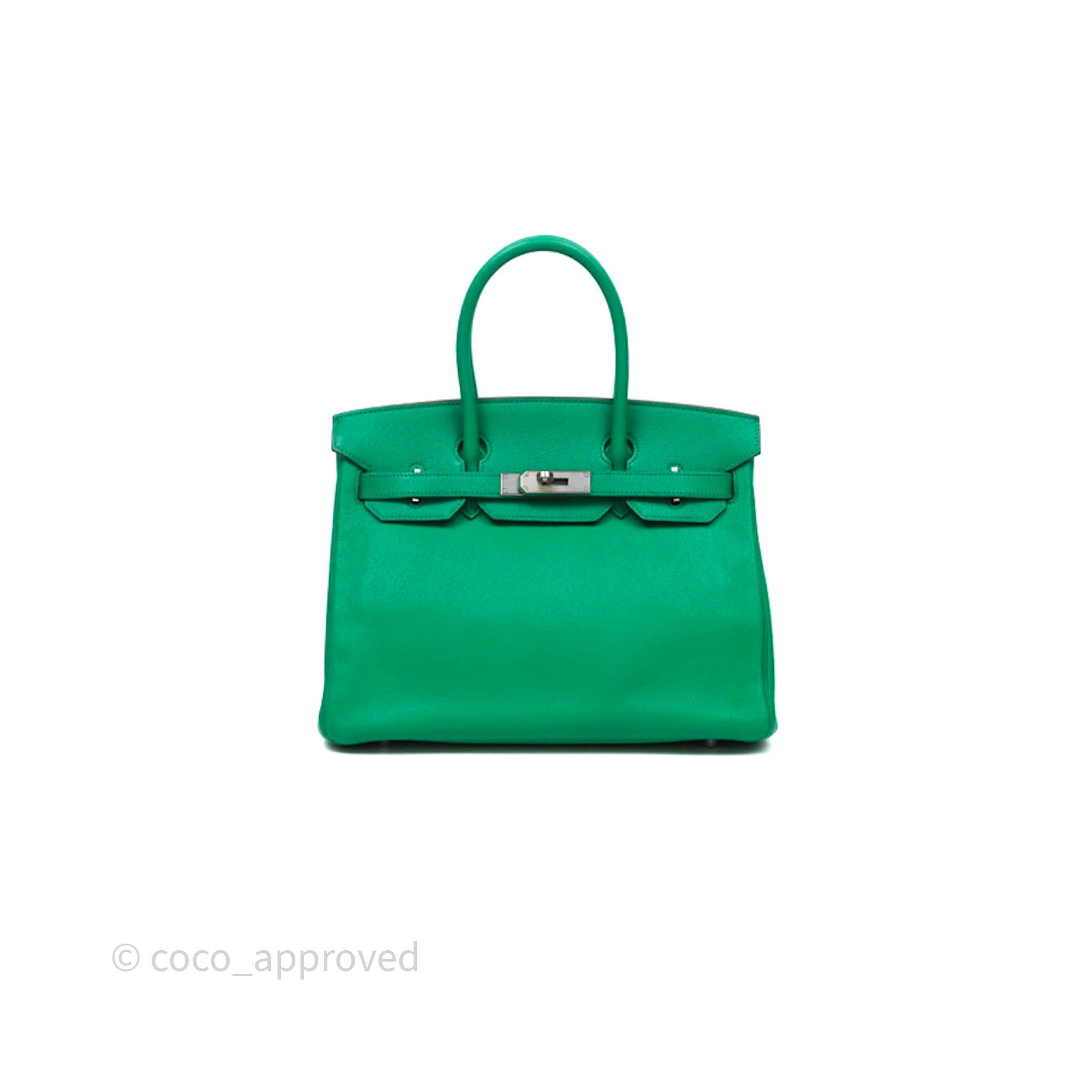 Hermes Hermès Birkin 30 Menthe 6W/ Feu 9J Chevre Mysore Palladium Hardware