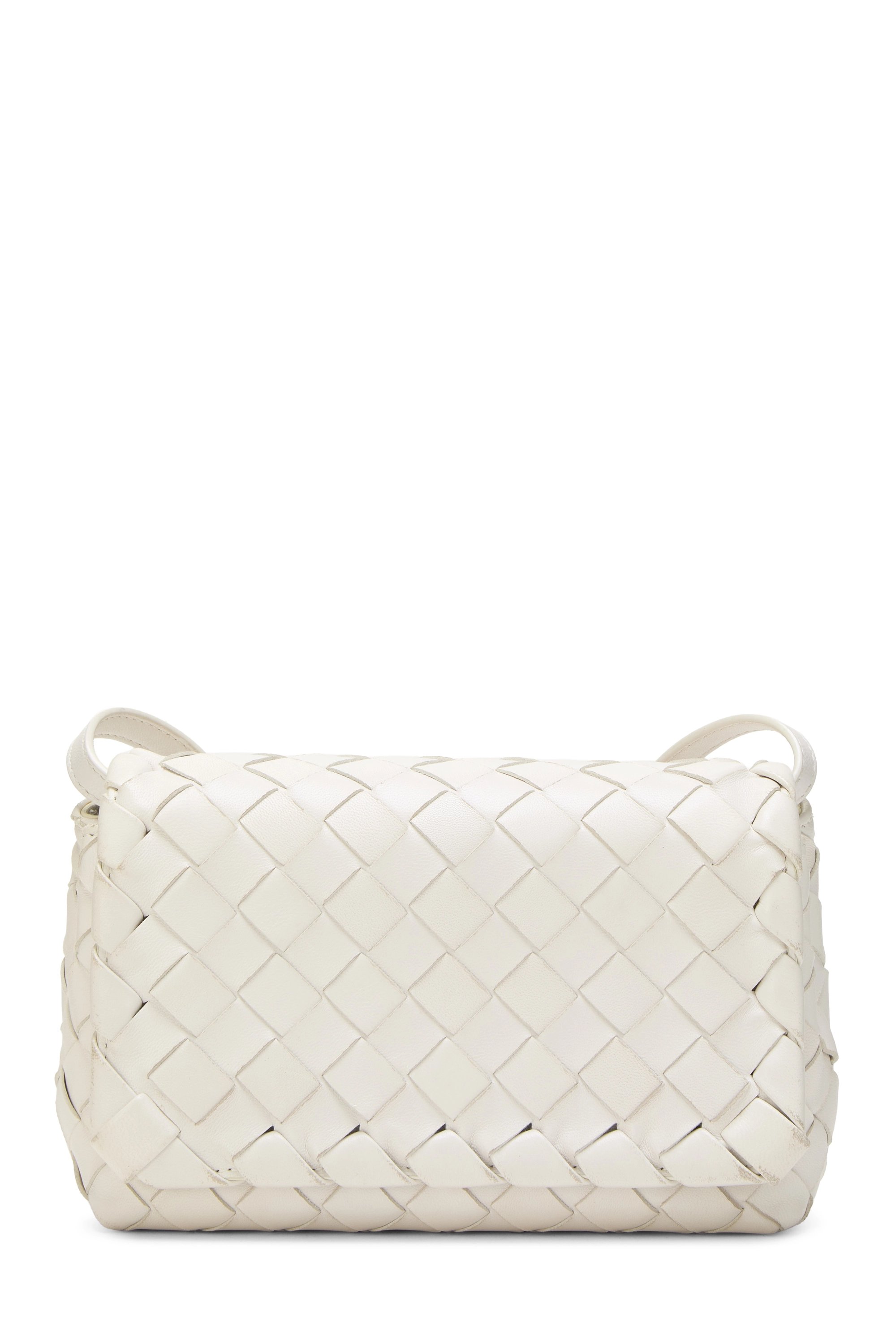 White Intrecciato Leather New Olympia Shoulder Bag Mini