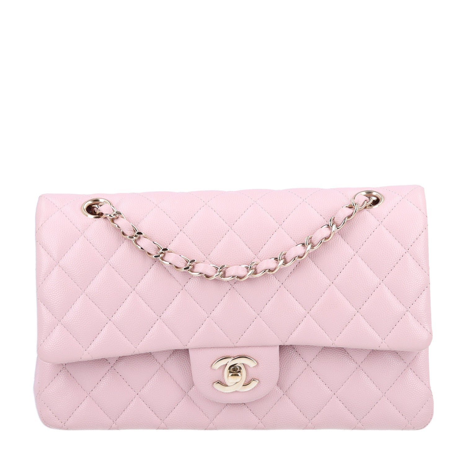Chanel Caviar Quilted Medium Double Flap Light Pink
