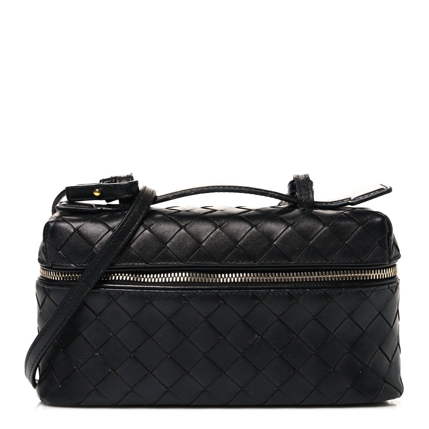 Bottega Veneta Calfskin Intrecciato Bang Bang Vanity Case Black
