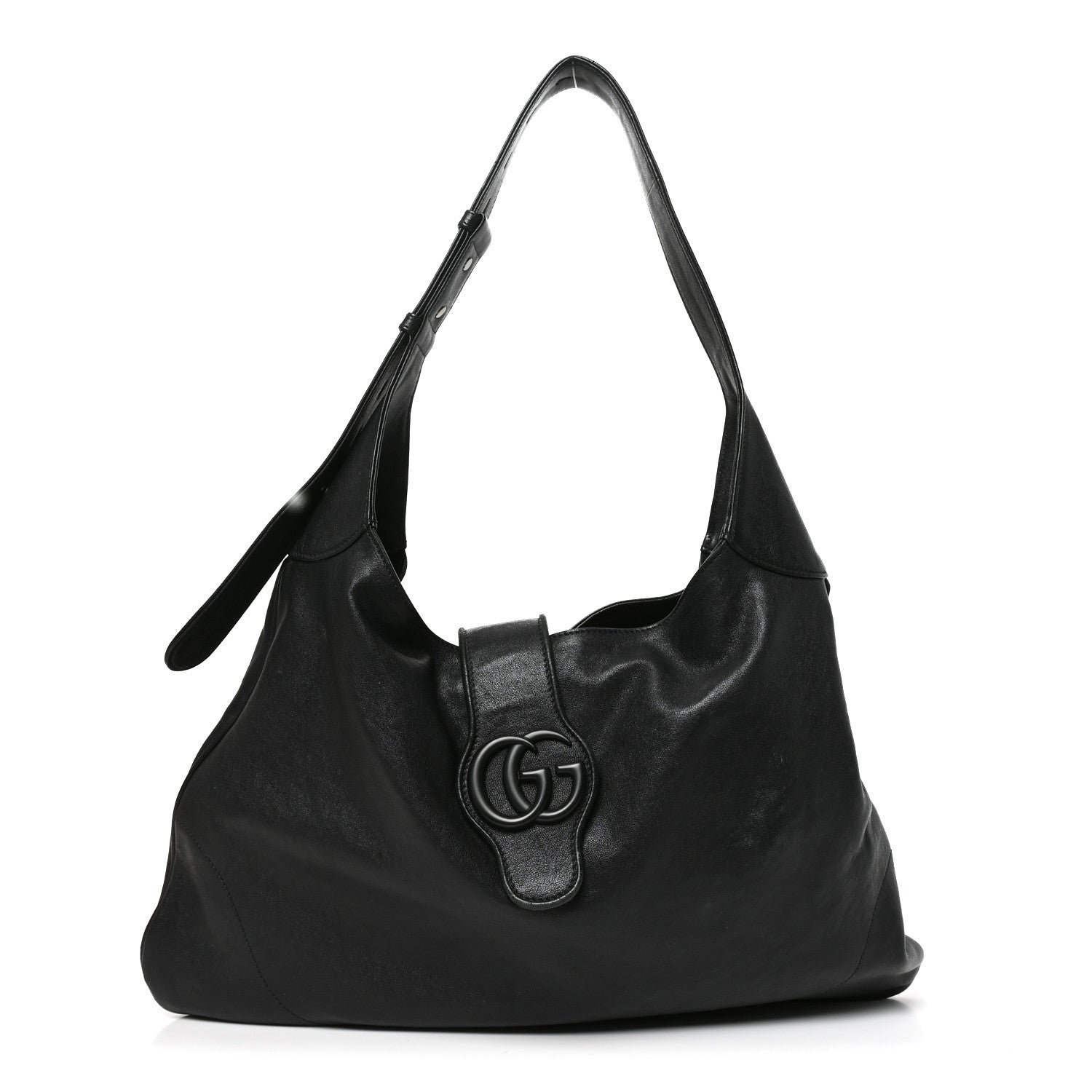 Gucci Goatskin Monochrome Large Aphrodite Shoulder Bag Black