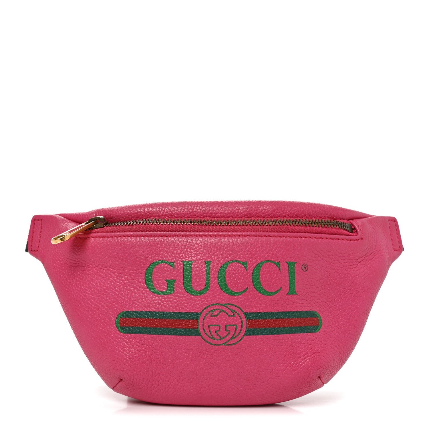 Gucci Grained Calfskin Small Logo Belt Bag Box Pink Green