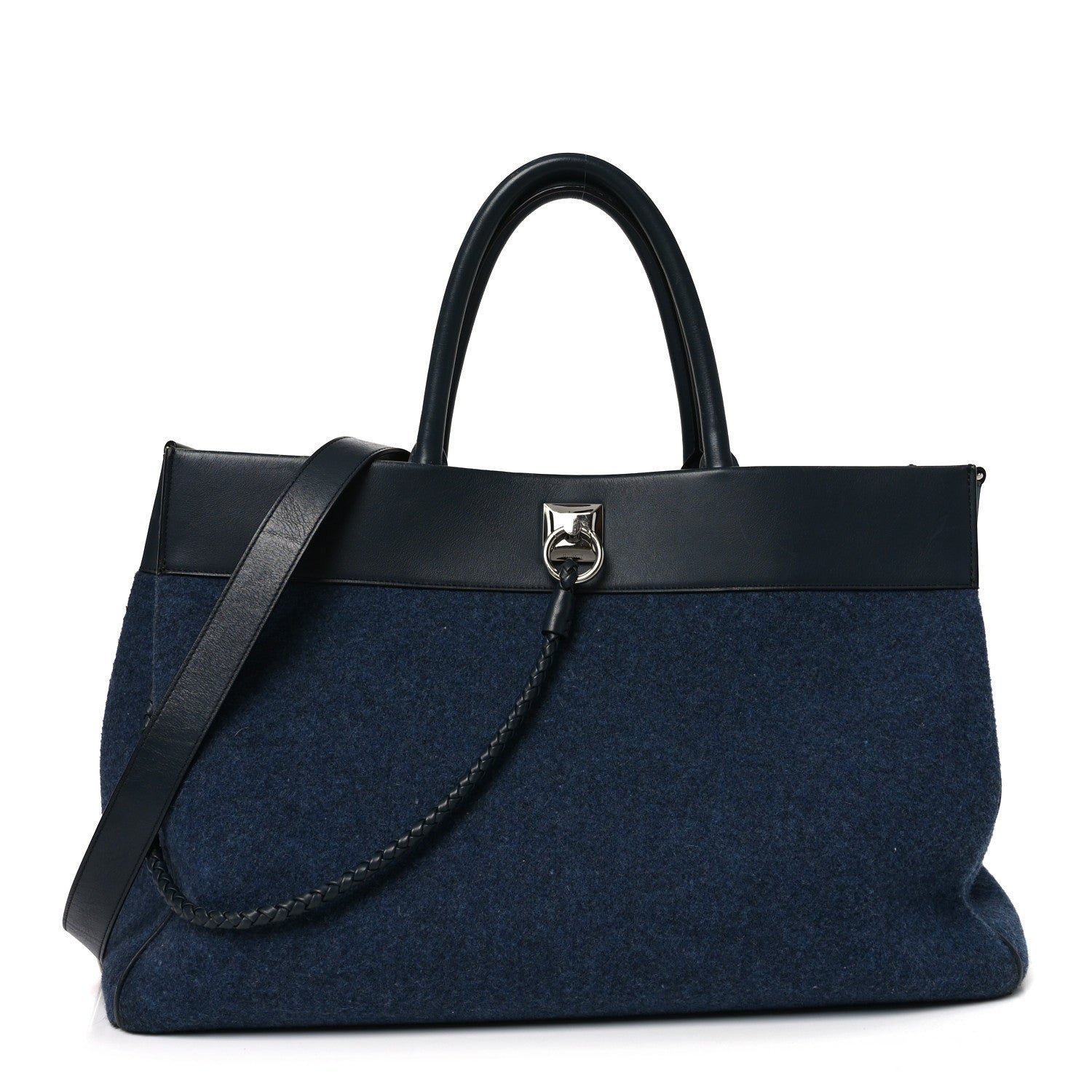 Mulberry Felt Calfskin Oversized Iris Weekend Bag Midnight