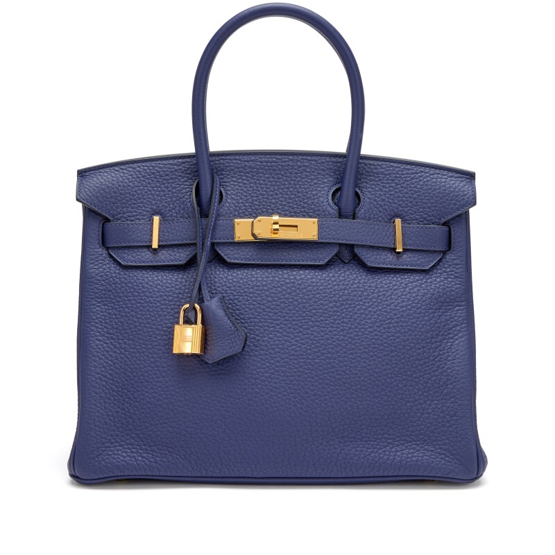 Hermes Bleu Encre Clemence Birkin 30 Gold Hardware, 2018