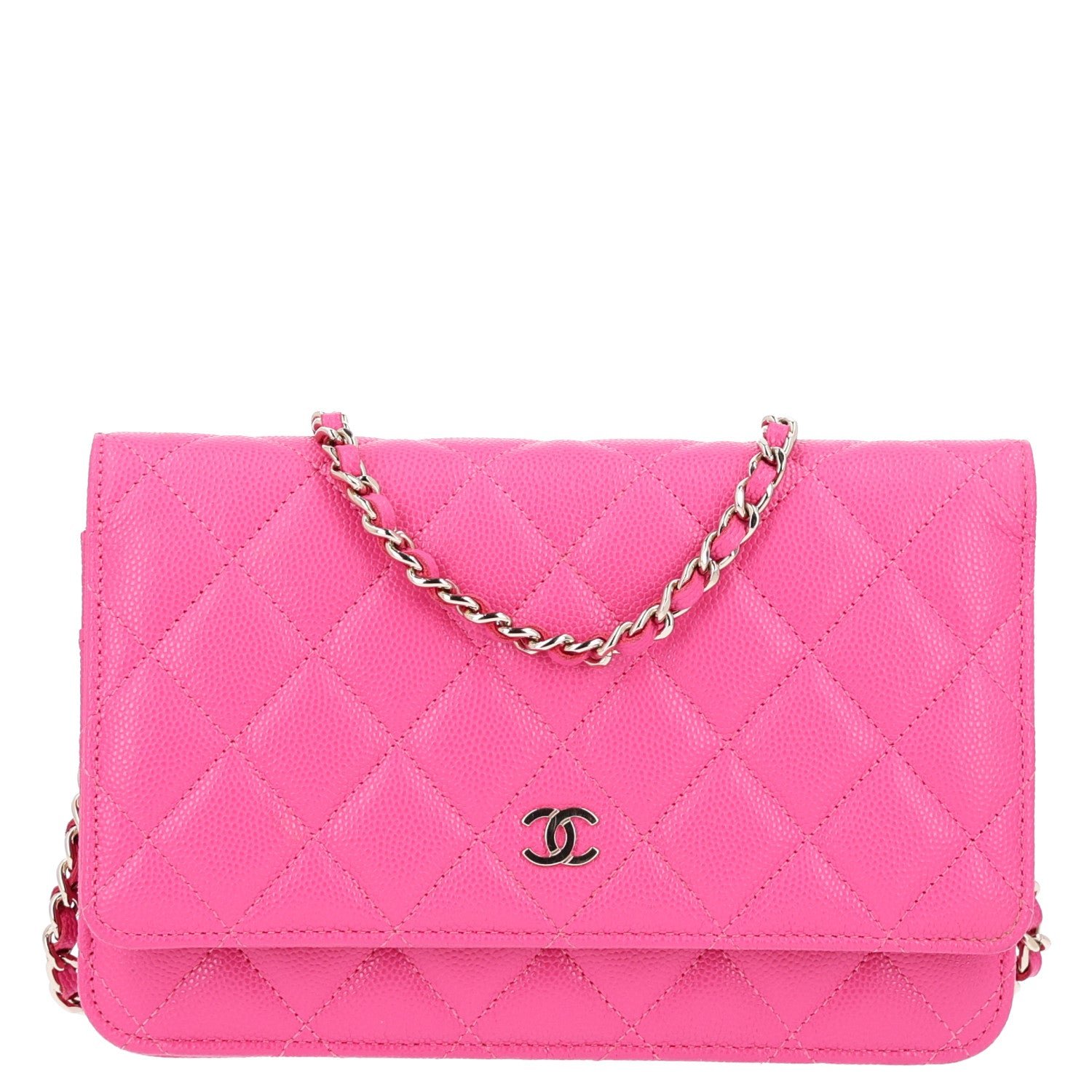Chanel Caviar Quilted Wallet on Chain WOC Dark Pink