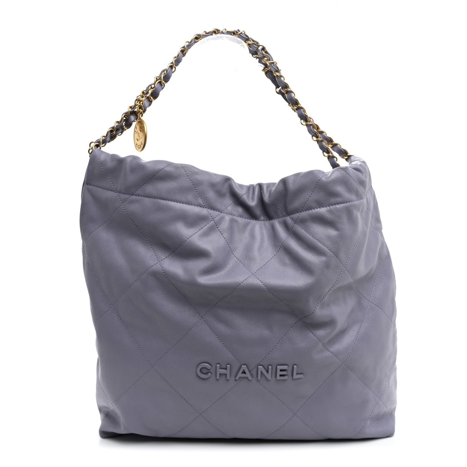 Chanel Shiny Caviar Quilted Monochrome Small Chanel 22 Light Purple