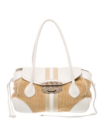 Enameled Metal Triangle Top Handle Bag