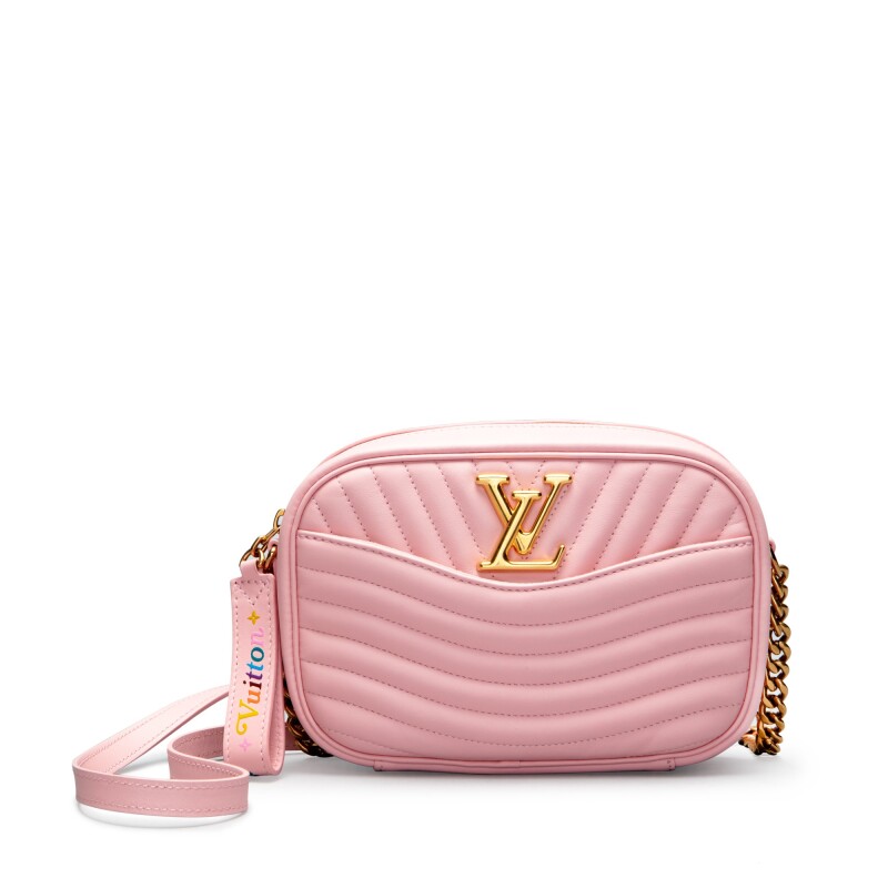 Louis Vuitton Rose Ballerine Quilted Calfskin Small New Wave Camera Bag Gold Hardware, 2018