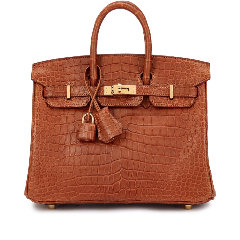 Hermes Gold Matte Porosus Crocodile Birkin 25 Gold Hardware, 2024