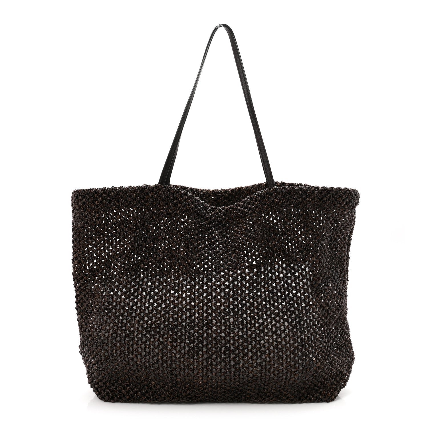 The Row Raffia Barn Tote  Dark Brown