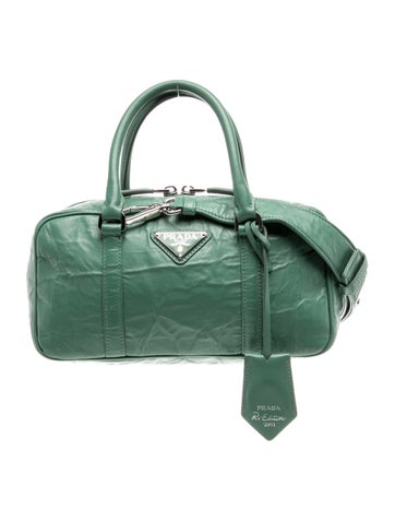 Enameled Metal Triangle Top Handle Bag