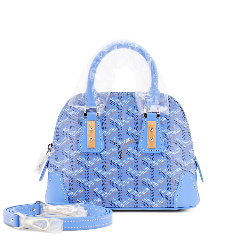 Iris Goyardine Canvas and Chevroches Calfskin Vendome Nano Bag Silver Hardware, 2025