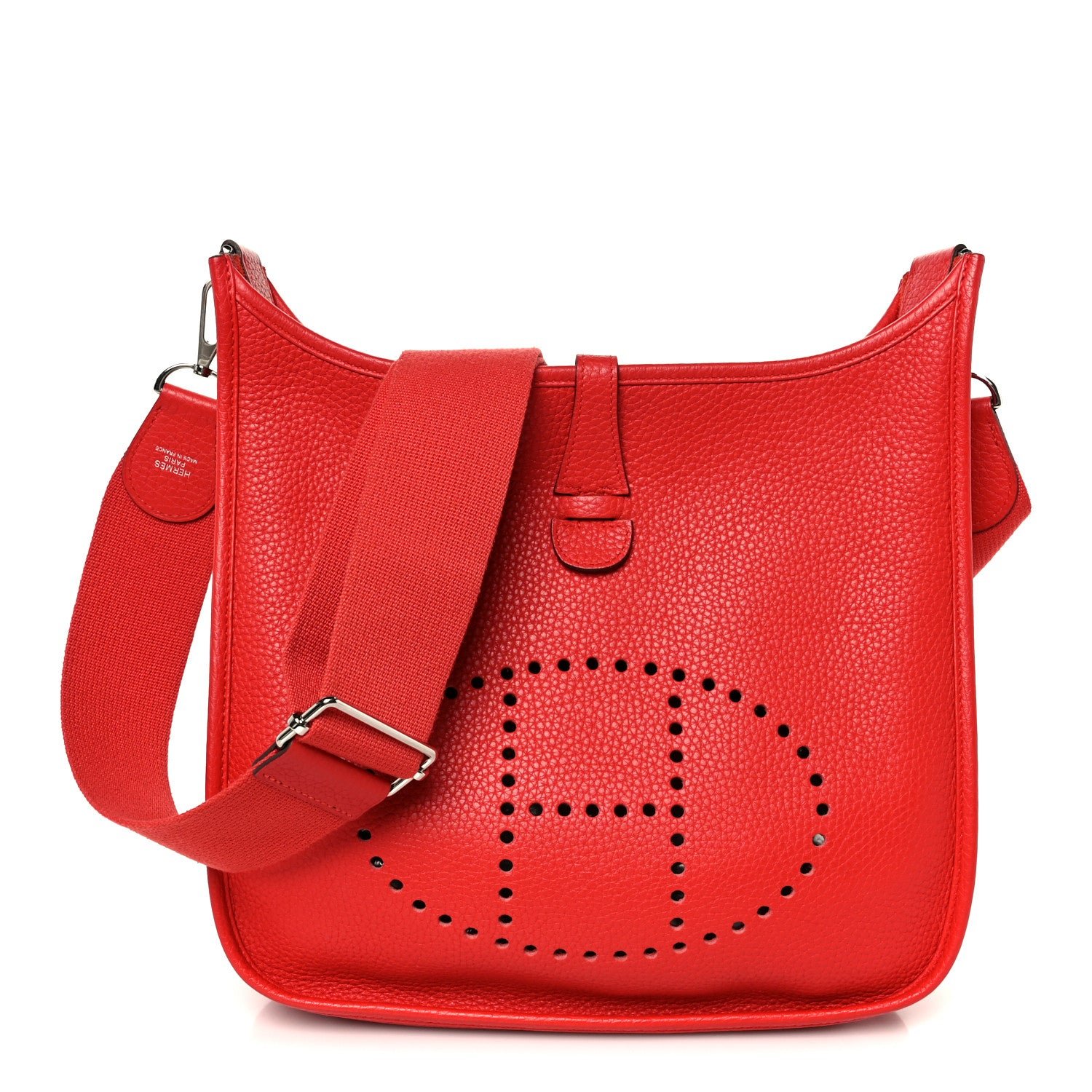 Hermes Hermes Taurillon Clemence Evelyne III PM Rouge Tomate