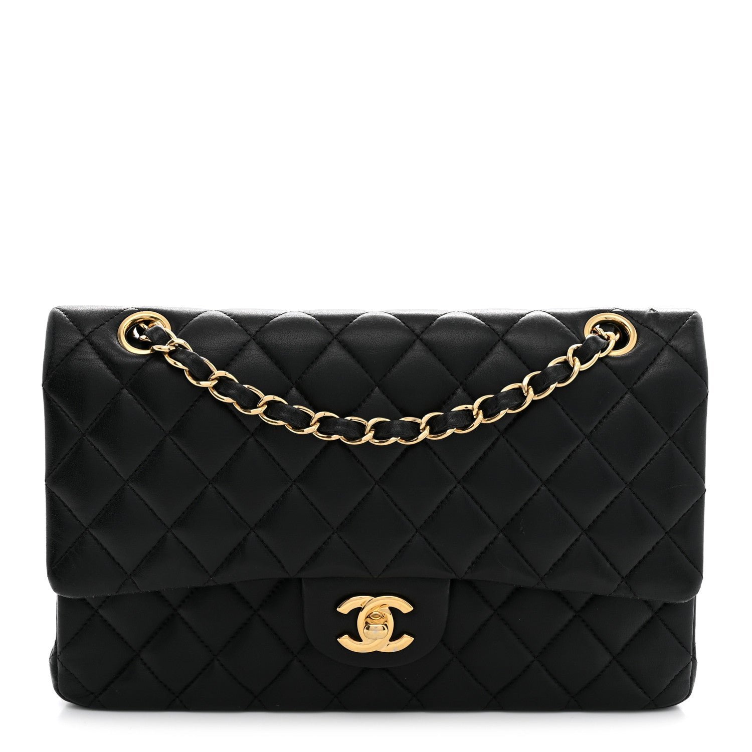 Chanel Lambskin Quilted Medium Double Flap Black