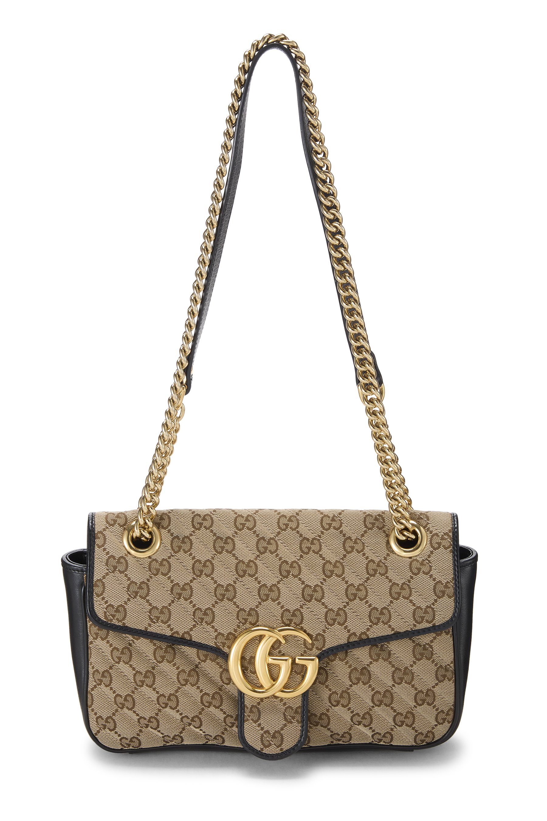 Gucci Black Original GG Canvas Marmont Shoulder Bag Small