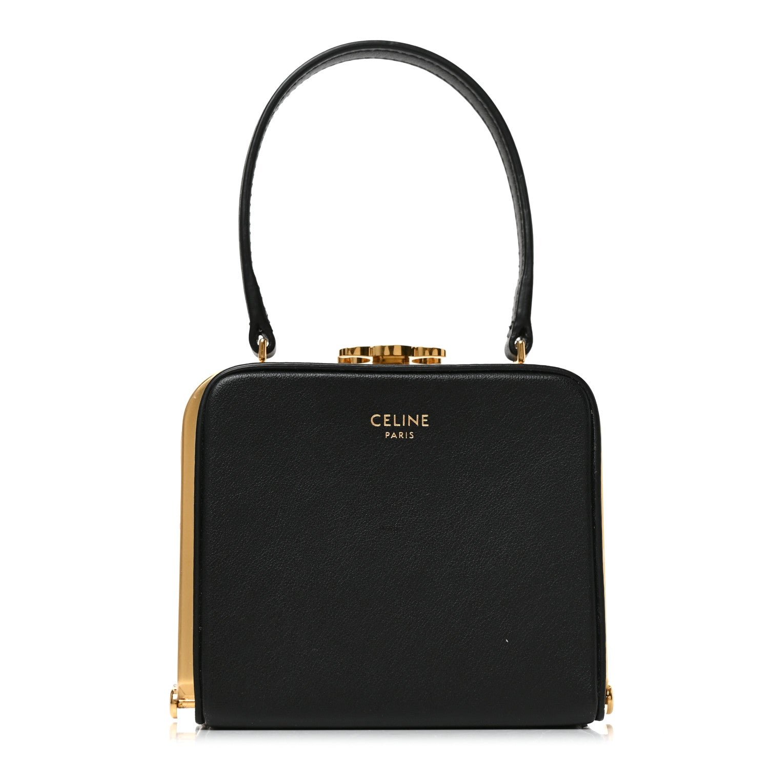 Celine Shiny Calfskin Lana Triomphe Minaudiere Black
