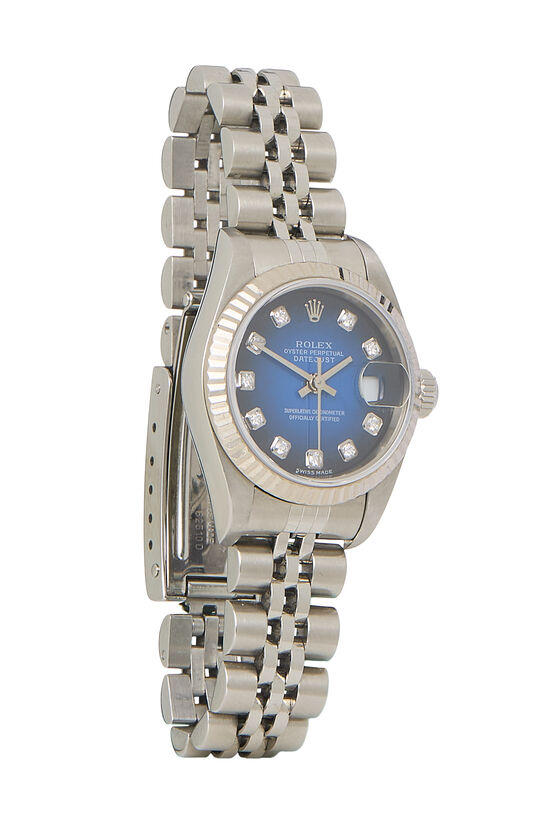 Rolex Blue Dial Stainless Steel Diamond Datejust 79174 26mm