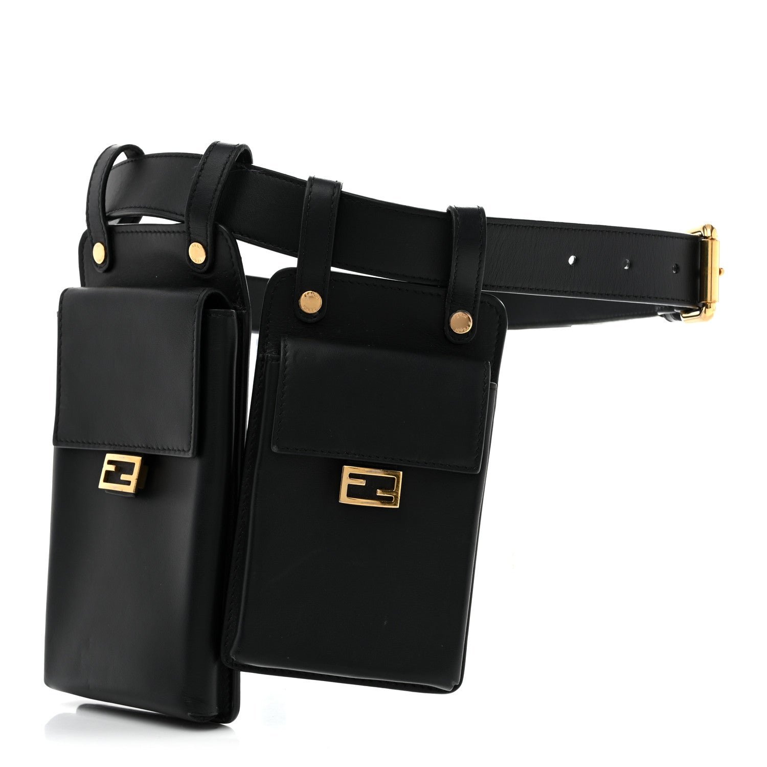 Fendi Vitello Kyoto Utility Belt Pouch Black