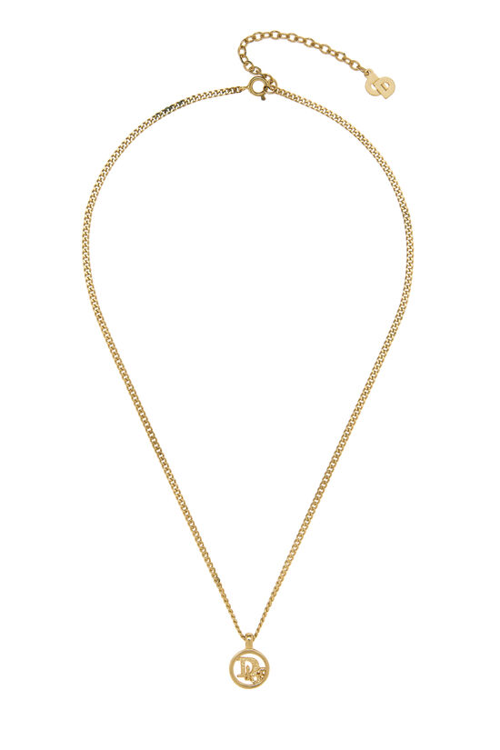 Dior Gold Oval Logo Necklace