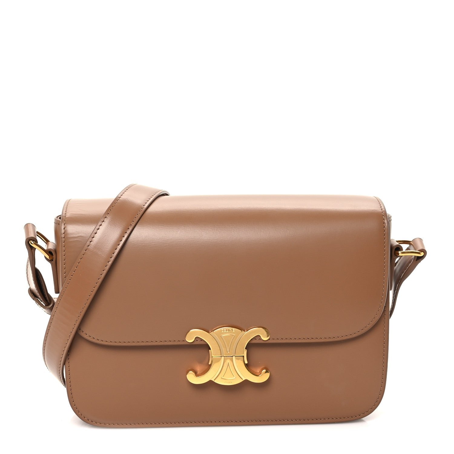 Celine Shiny Calfskin Medium Triomphe Bronze