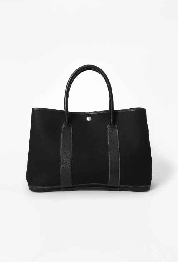 Hermes Black Toile & Négonda Garden Party 36 Bag