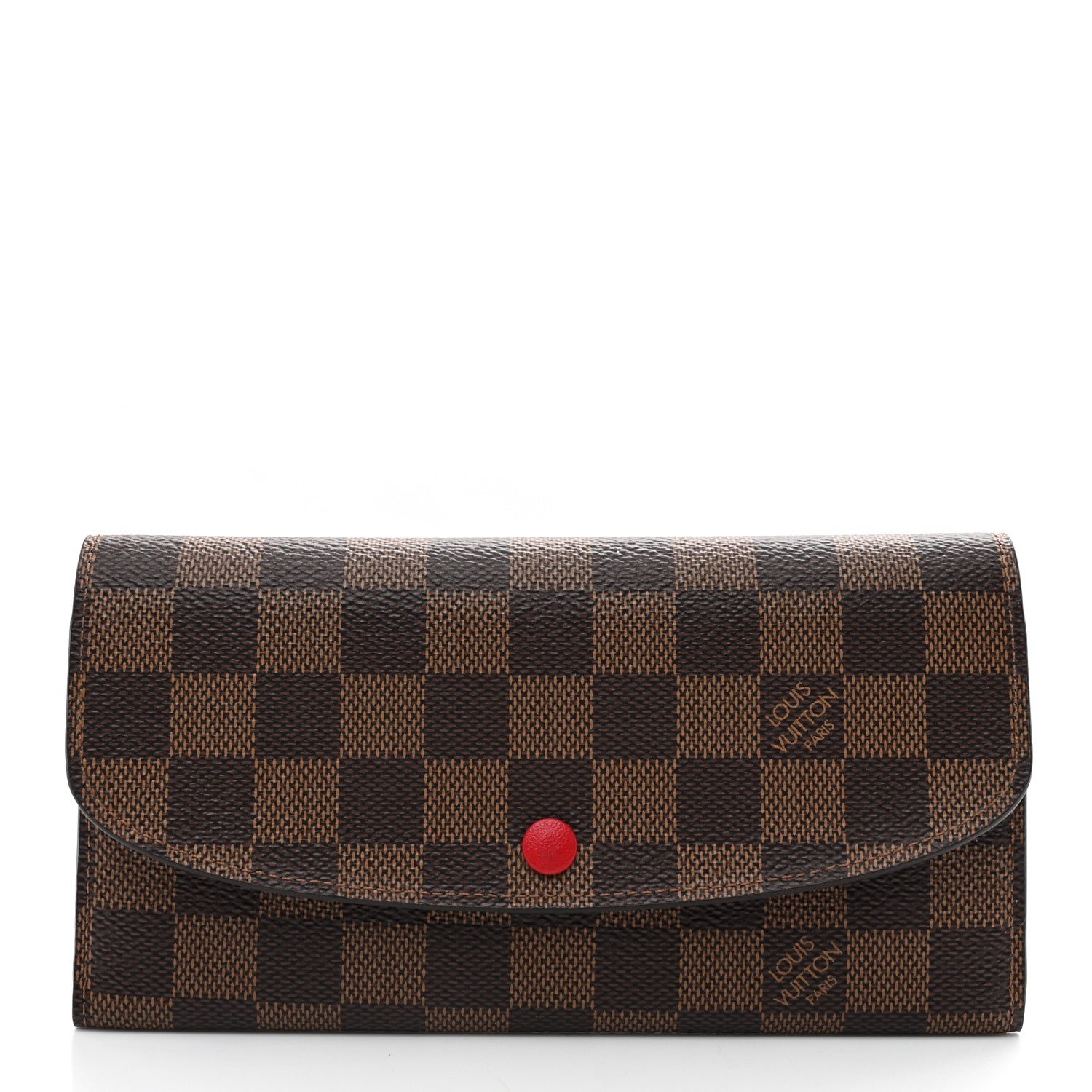 Louis Vuitton Damier Ebene Emilie Wallet Red