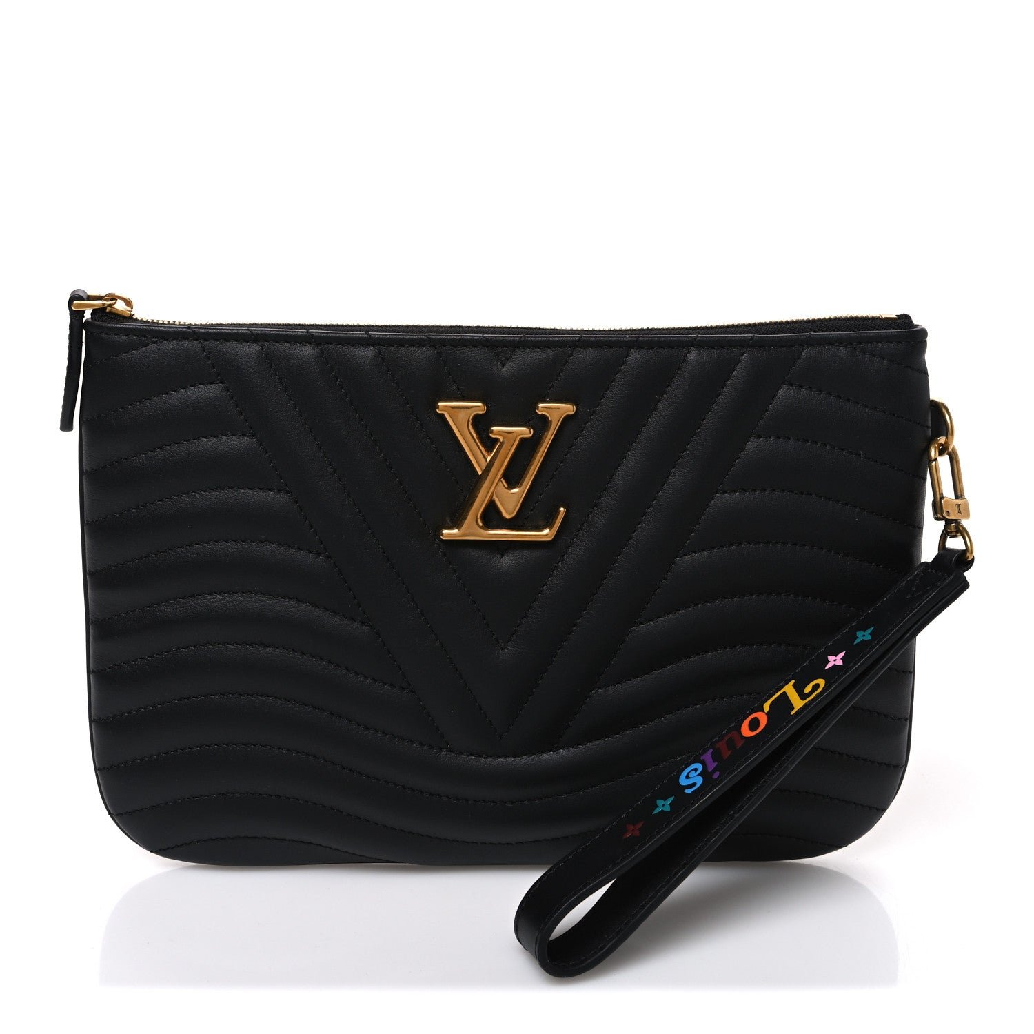 Louis Vuitton Calfskin New Wave Zipped Pochette Black