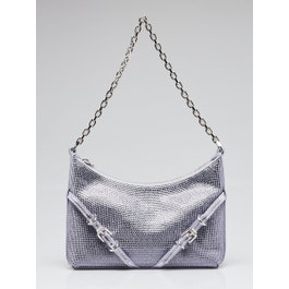 Givenchy Givenchy Metallic Purple Leather Crystal Voyou Bag