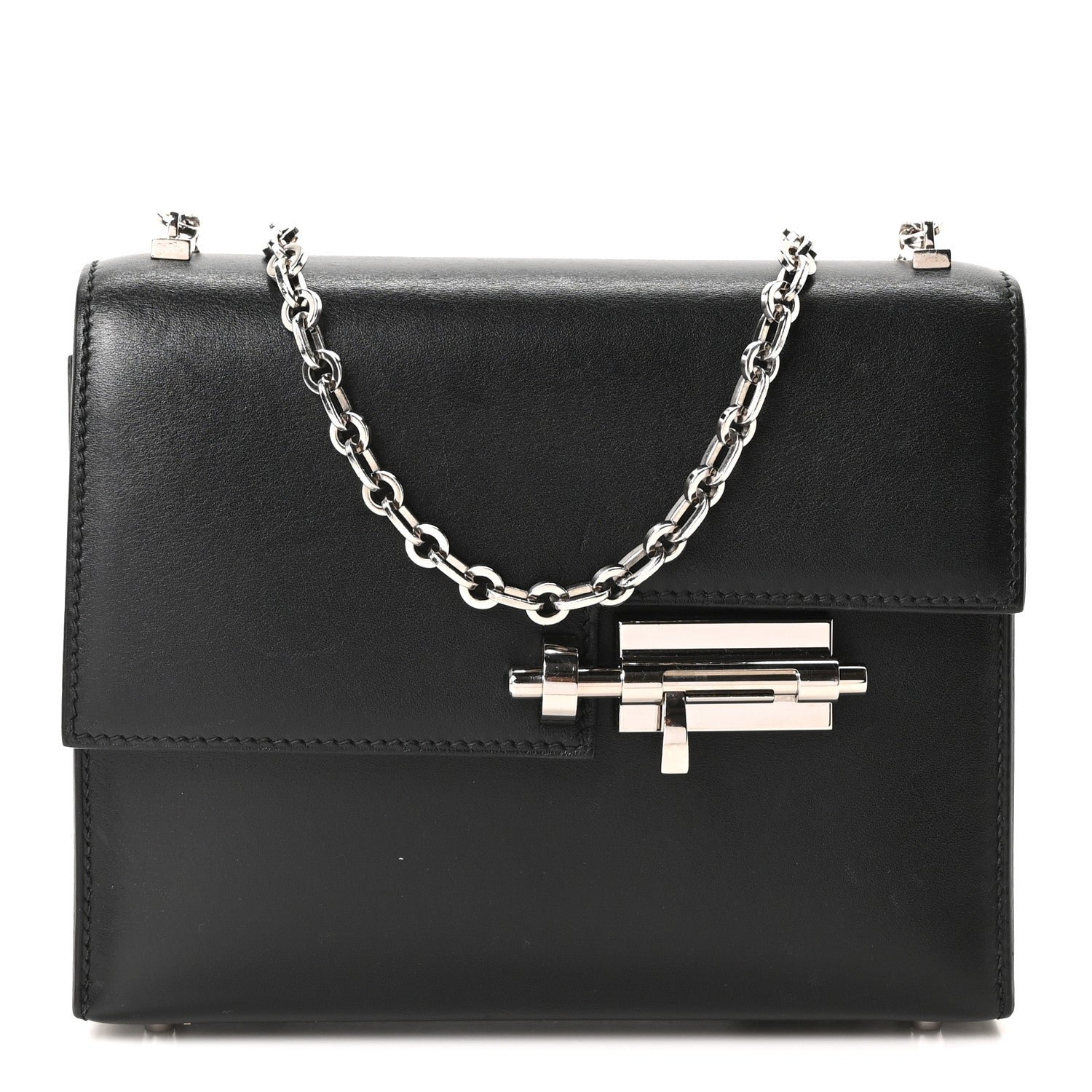 Hermes Box Mini Verrou Chaine Bag Black