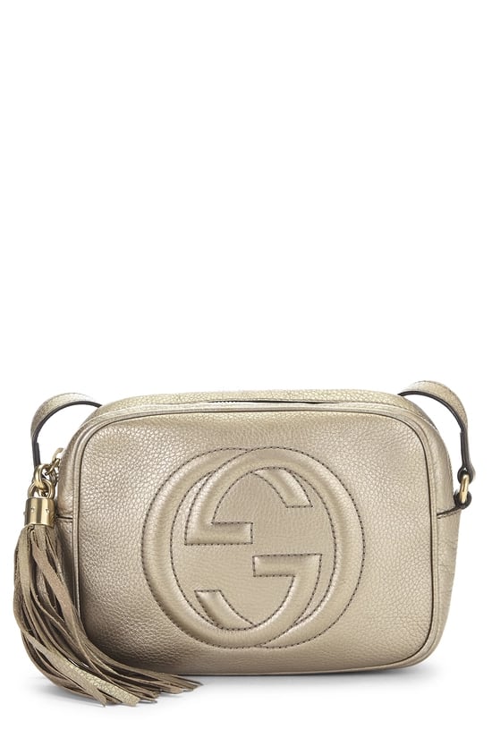 Gold Metallic Grained Leather Soho Disco