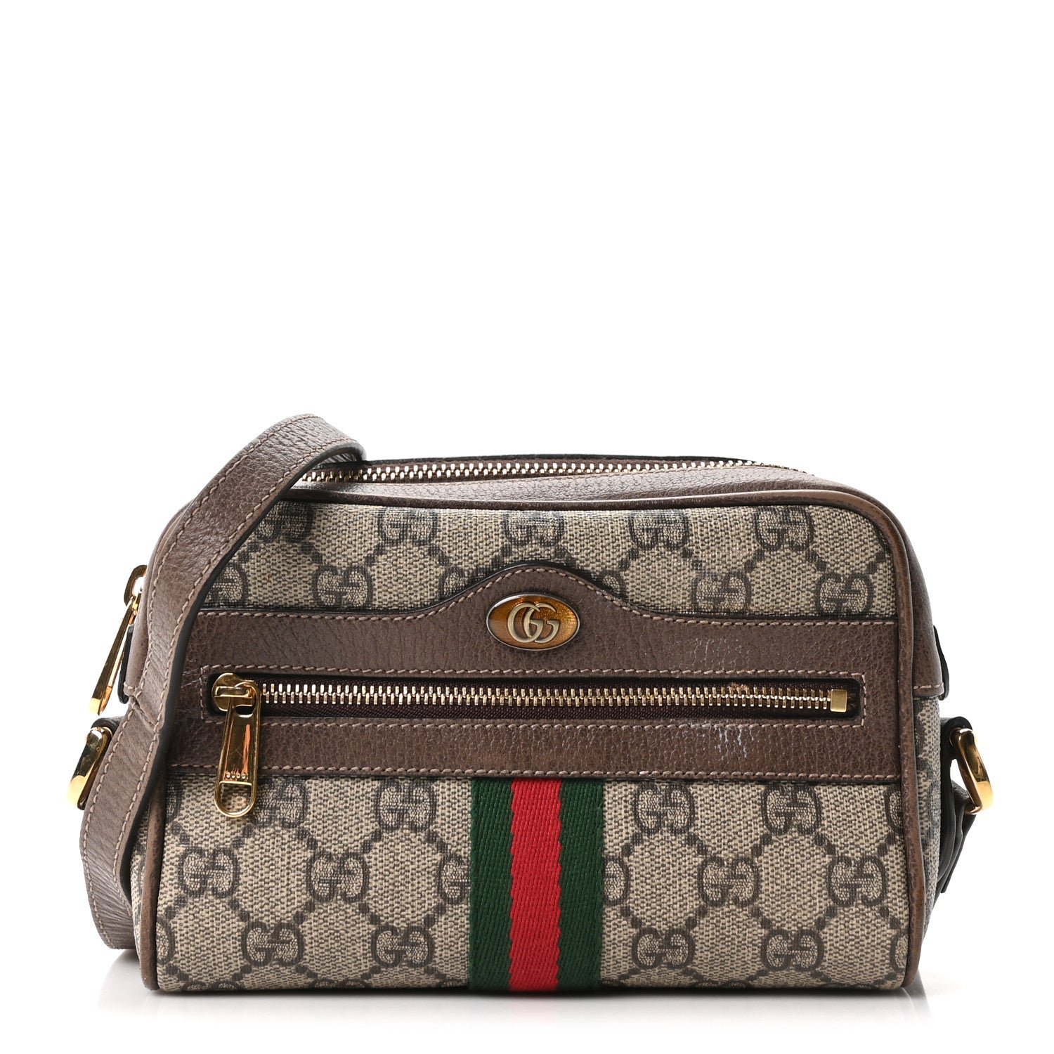 GG Supreme Monogram Web Mini Ophidia Shoulder Bag Brown