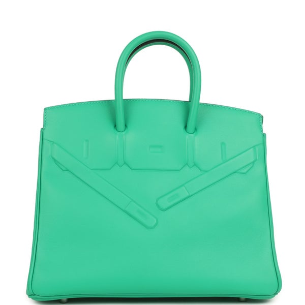 Hermes Hermes Birkin Shadow 25 Menthe Swift Palladium Hardware