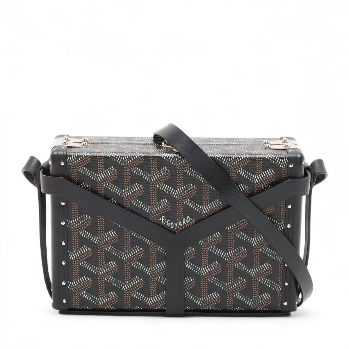 Goyard Minaudière trunk bag PVCx leather Shoulder bag Black