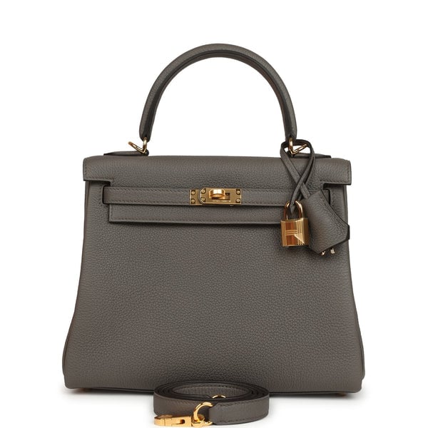 Hermes Hermes Kelly Retourne 25 Etain Togo Gold Hardware