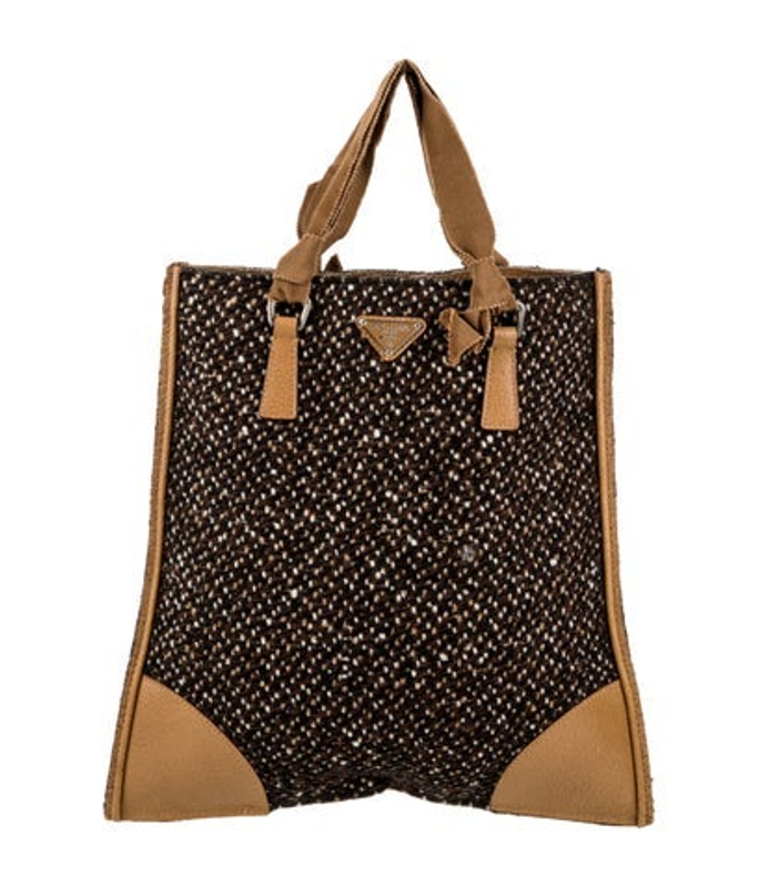 Prada Enameled Metal Triangle Tote