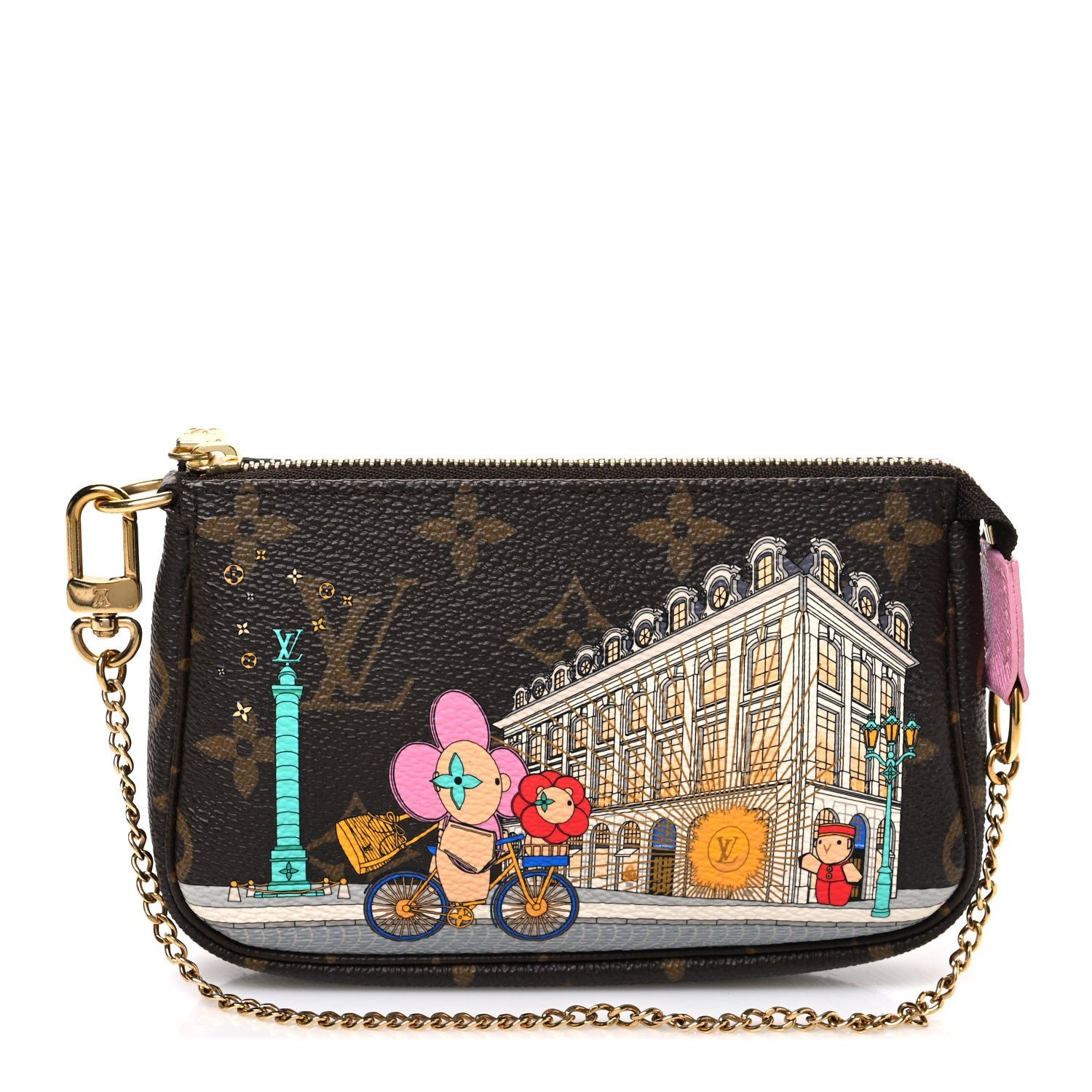 Monogram 2022 Christmas Animation Paris Mini Pochette Accessories Pink