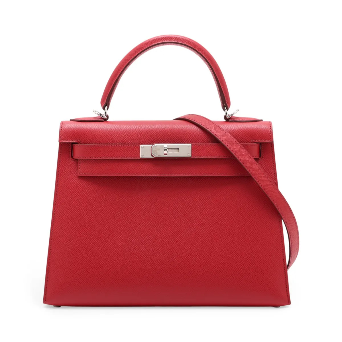 Hermès Kelly 28 Serie Veau Epsom Rouge Garance Silver Metal Fittings