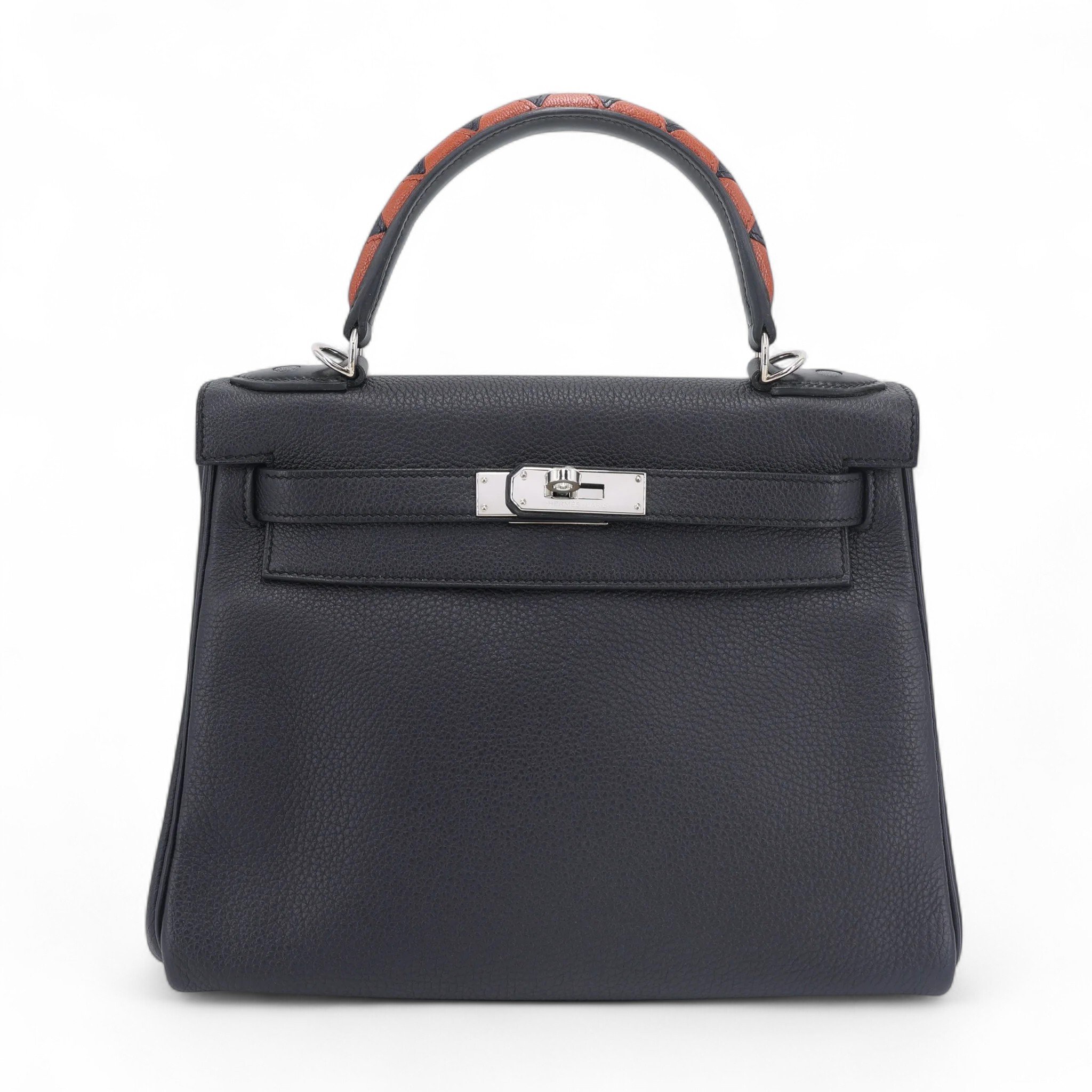 Very Good ( Rank A) HERMÈS Kelly 28 Bleu Indigo (76) Togo Palladium hardware A (2017)