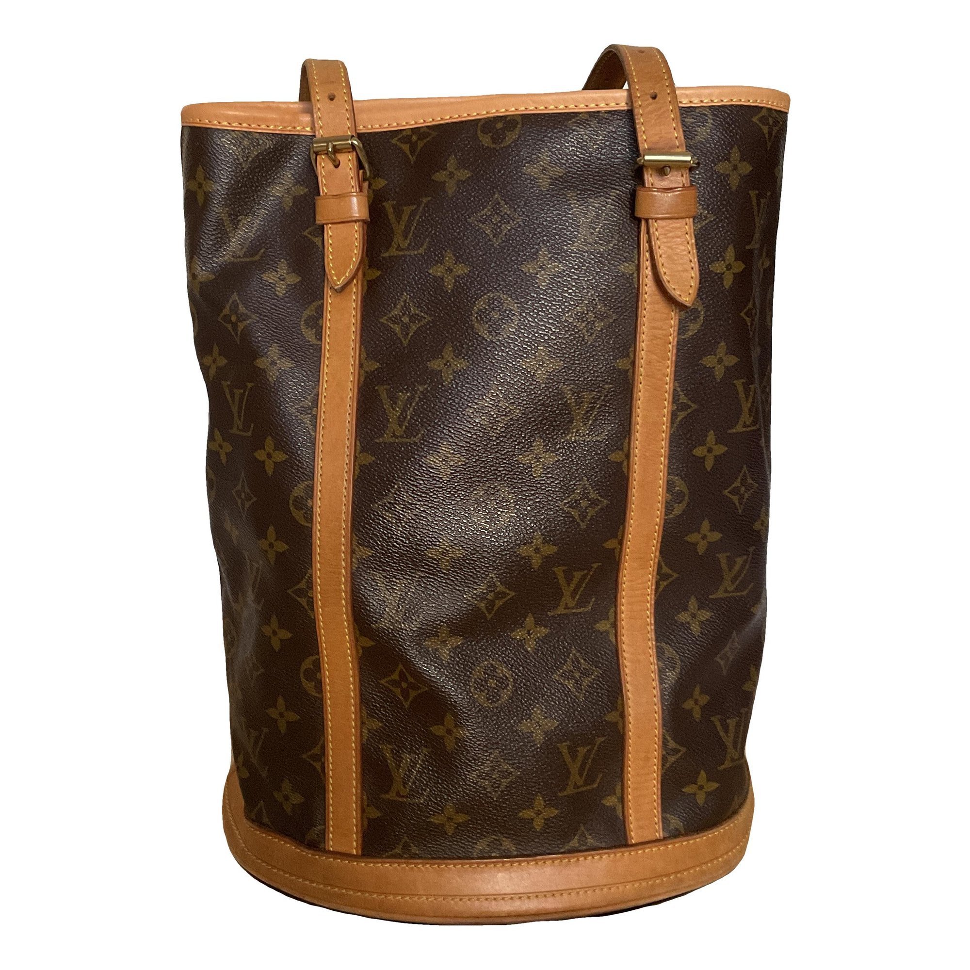 Bucket leather handbag