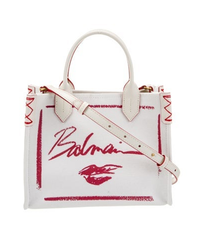 Balmain Canvas Top Handle Bag