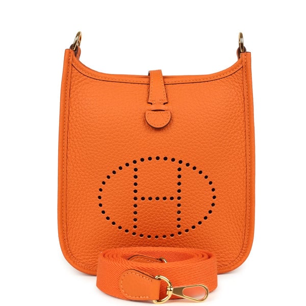 Hermes Hermes Evelyne TPM Orange Clemence Gold Hardware